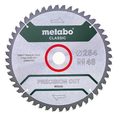 Metabo Sågklinga 254mm 48T (Universalklinga - Fina snitt)