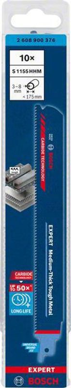 Bosch Expert ‘Medium-Thick Tough Metal’ S 1155 HHM tigersågblad 225mm 10st CARBIDE