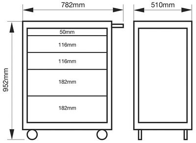 Bahco Sweden Rock Verktygsvagn 952x782x510mm
