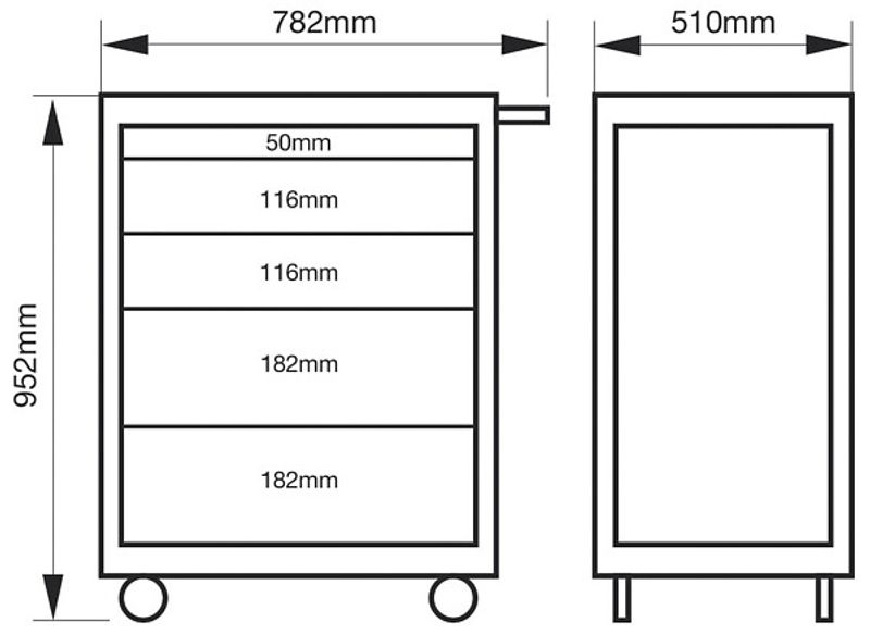 Bahco Sweden Rock Verktygsvagn 952x782x510mm