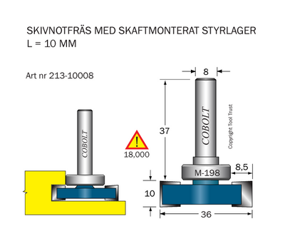 Cobolt Skivnotfräs L=10, F=8,5mm