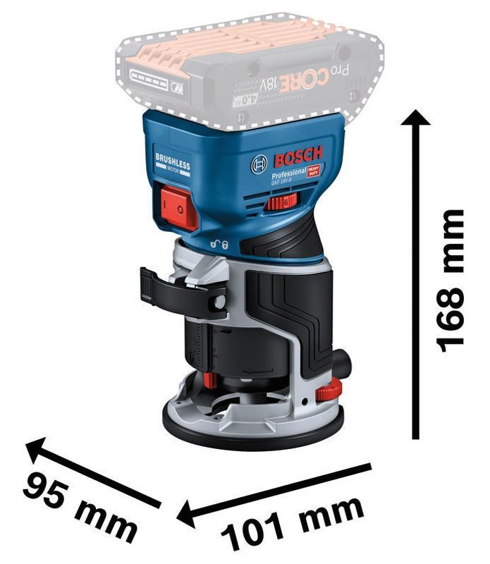Bosch GKF 18V-8  Kantfräs 18V L-BOXX SET (utan batterier)