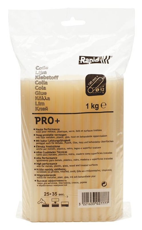 Rapid 12 mm Limstavar Universal PRO+ - Högkvalitativa för Mångsidig Limning 1kg