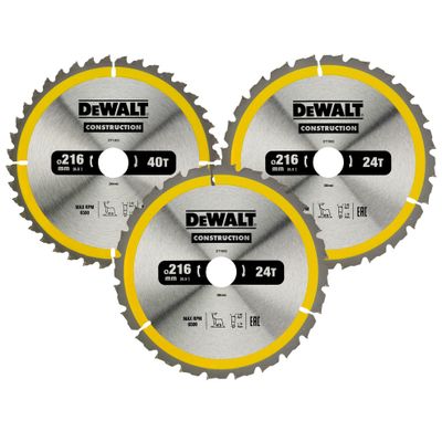 DeWalt DT1962 Sågbladspaket 216mm (2x24T, 1x48T)