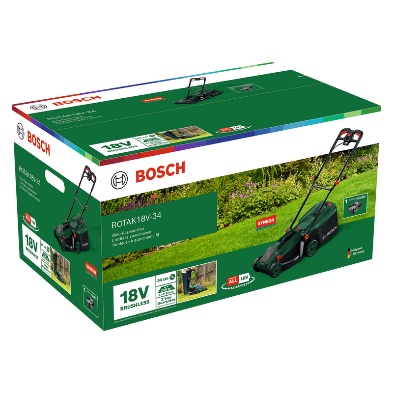 Bosch ROTAK 18V-34 gräsklippare 18V (1x4,0ah)