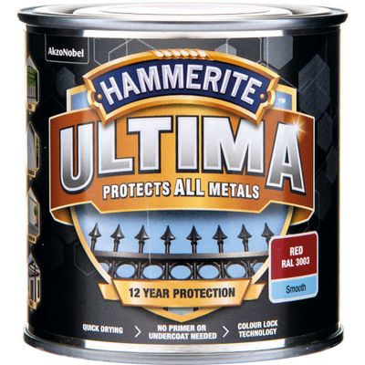 Hammerite Slätlack Ultima Röd 250ML