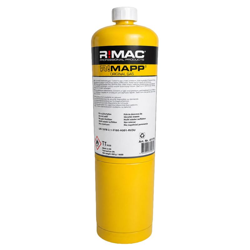 R!MAC Mapgas Engångsbehållare – 400 g, 240 minuters brukstid