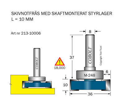Cobolt Skivnotfräs L=10, F=6mm