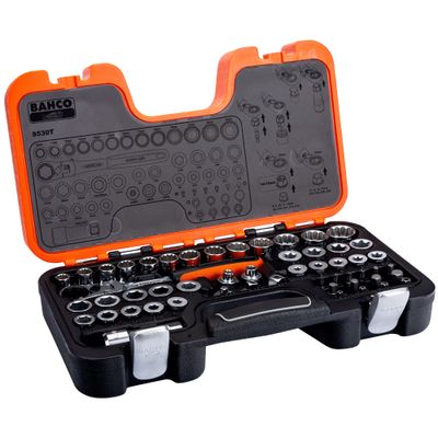 Bahco S530T Hylsnyckelsats Genogående hylsor 53-delar