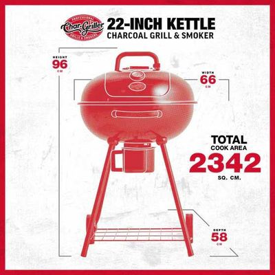 Char-Griller Kettle kolgrill och rökugn 57cm