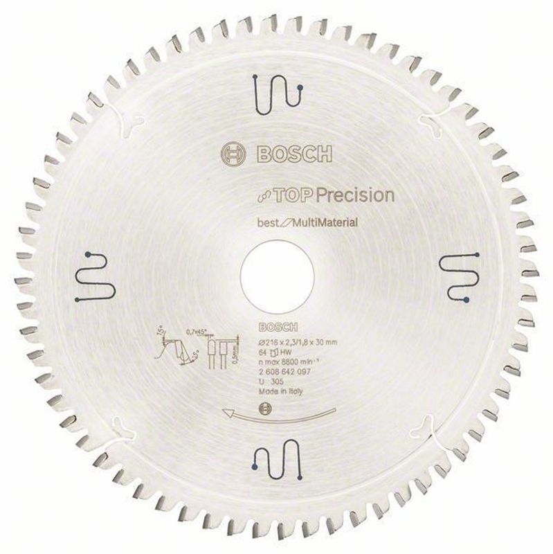 Bosch Sågklinga Top Precision 216mm 64T (Fina snitt)