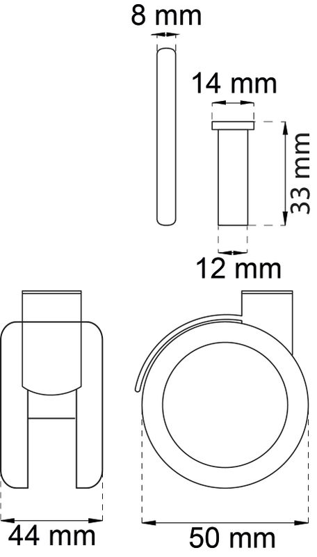 Habo Möbelhjul 1441 50mm Svart nylon SB