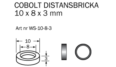 Cobolt Distansbricka 10x8x3 mm