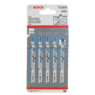 Bosch T118A Sticksågsblad Tunnplåt 1-3 mm (5-P)