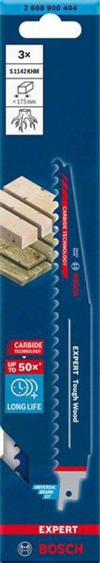 Bosch Expert ‘Tough Wood’ S 1142 KHM tigersågblad 225mm 3st CARBIDE