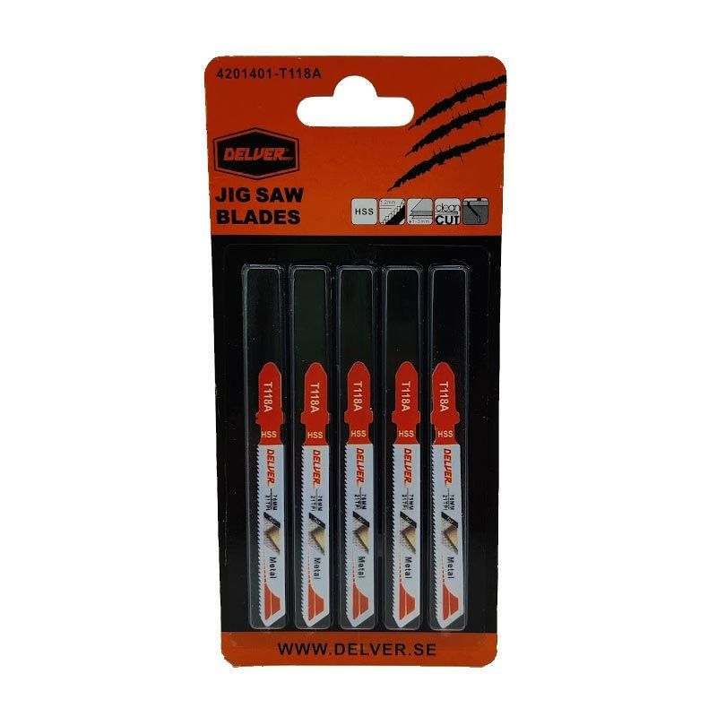 Delver T118A Sticksågsblad för metall 1-3mm 5-P HSS