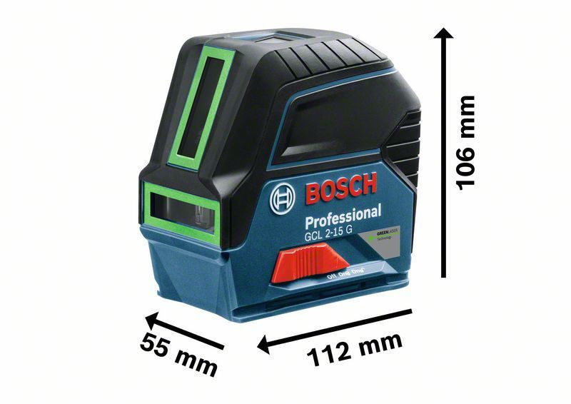 Bosch GCL 2-15 G +RM1+BM3 Kors-/Linjelaser Grön (Inkl väska)