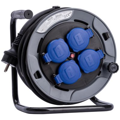Gelia kabelvinda med Gummikabel H05RR-F 15m IP44