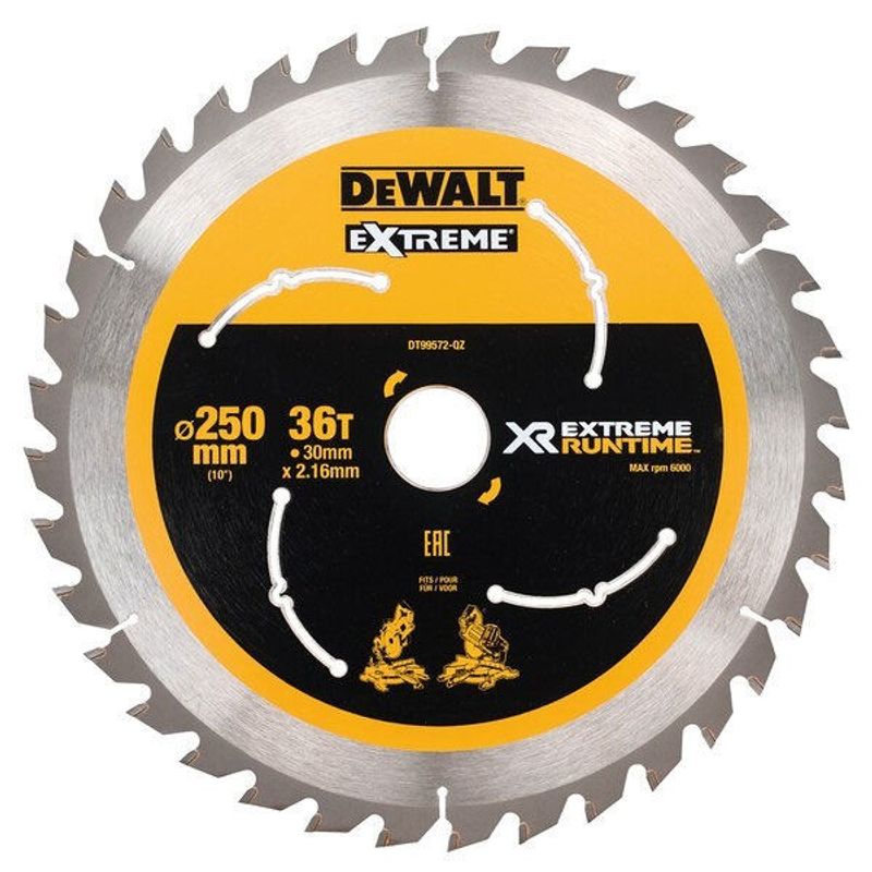 DeWalt DT99572 Sågklinga 250mm 36T FlexVolt
