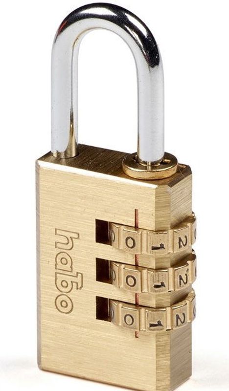 Habo Hänglås 203-28 Kombi Mässing SB