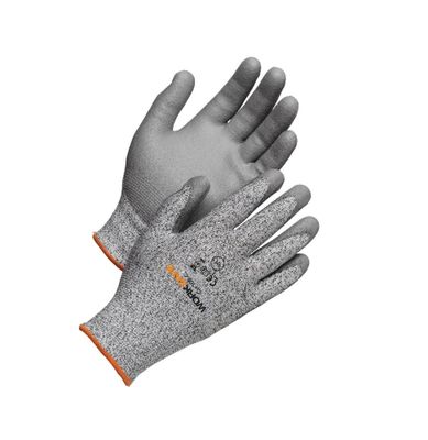 Worksafe Cut 108-C Skärskyddshandske PU Grå Stl 8