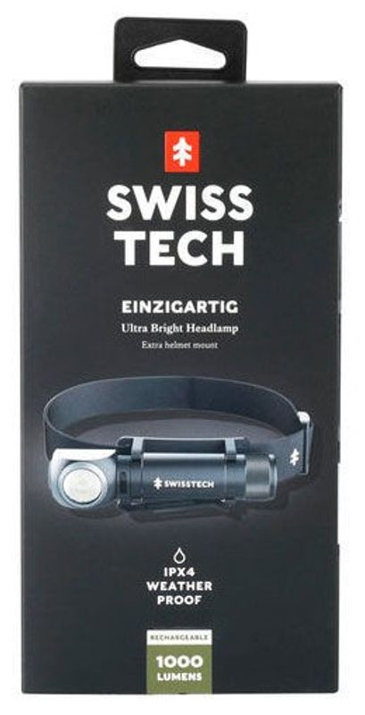 Swisstech EINZIGARTIG Pannlampa - 1000 Lumen Uppladdningsbar