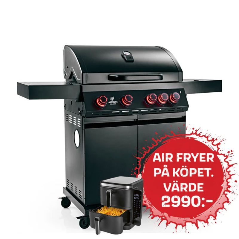 Landmann Cool Black Classic 4.1 gasolgrill med kokplatta