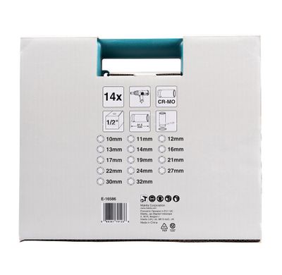 Makita E-16586 Krafthylsa set 1/2" 14-delar