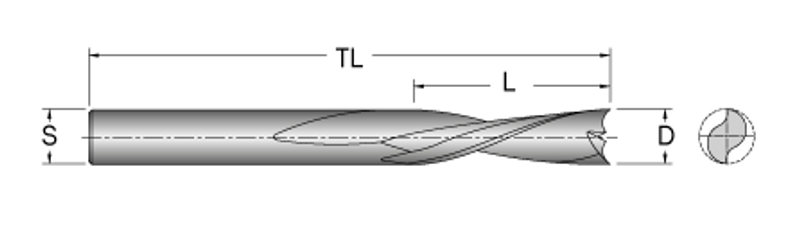 Cobolt Spiralfräs D=6 L=25 TL=64 S=6