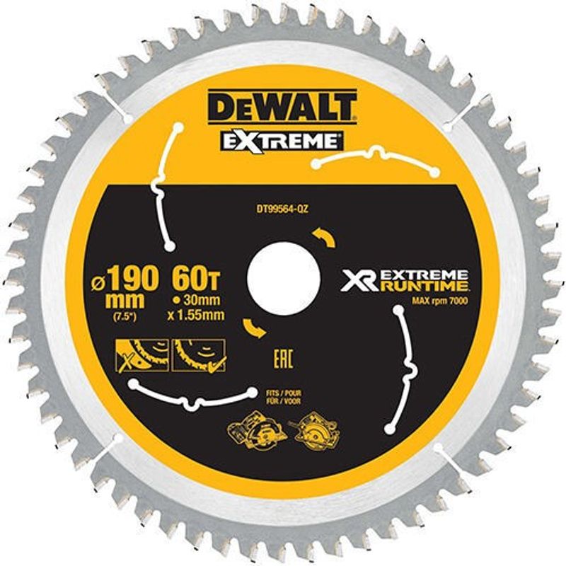 DeWalt DT99564 Sågklinga XR 190mm 60T (Fina Snitt)