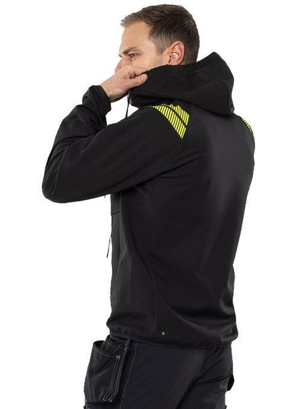 Fristads Softshell-jacka med huva 7461 GBON Svart/Grå