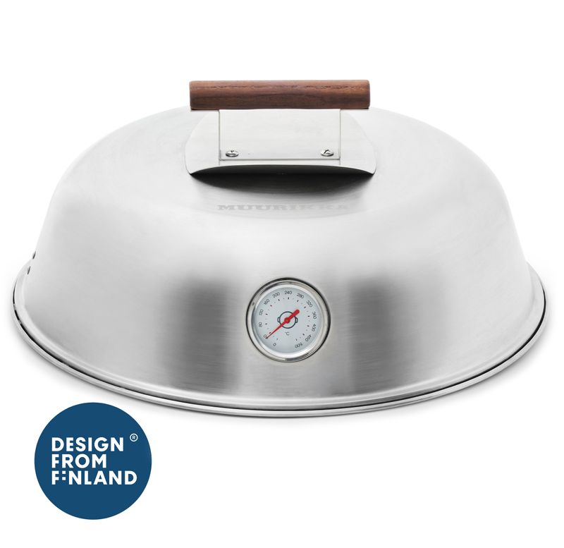 Muurikka lock med termometer Ø48 rostfritt