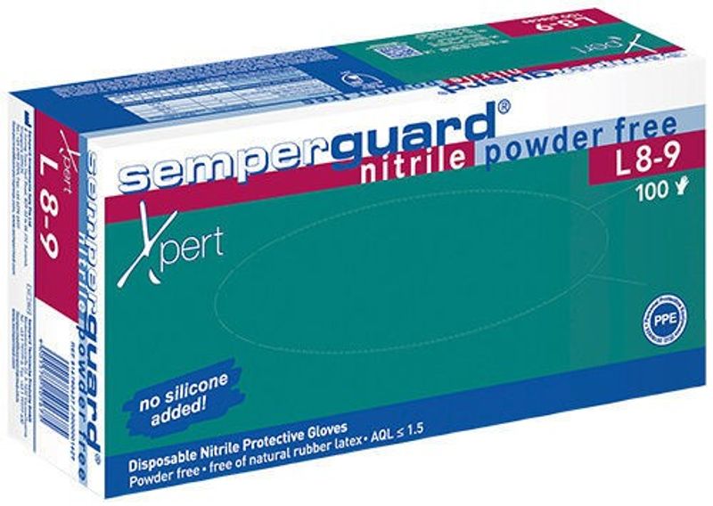 Semperguard Nitrile Xpert korttidshandske storlek 10 90 st XL