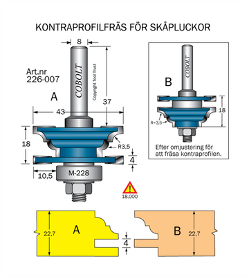 Cobolt Kontraprofilfräs D=43 Not=4