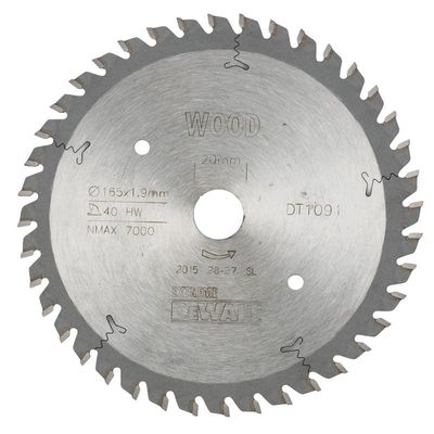 DeWalt DT1091 Sågklinga 40T 165x2x20mm