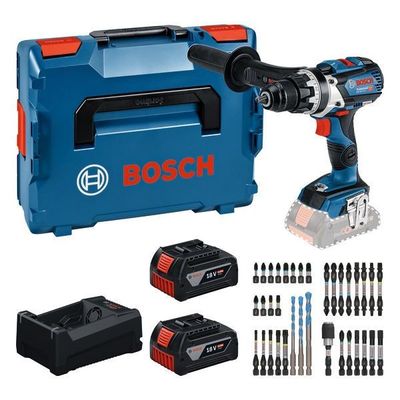 Bosch GSR 18V-110 C Skruvdragare 18V 2x5,0Ah med bitssats i L-BOXX