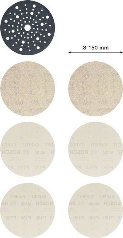 Bosch Expert M480 startsats för excenterslipar, 150 mm, 7 st.
