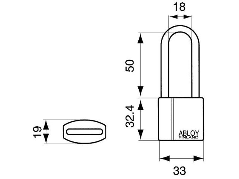 Abloy Hänglås PL320/50 Klass 1