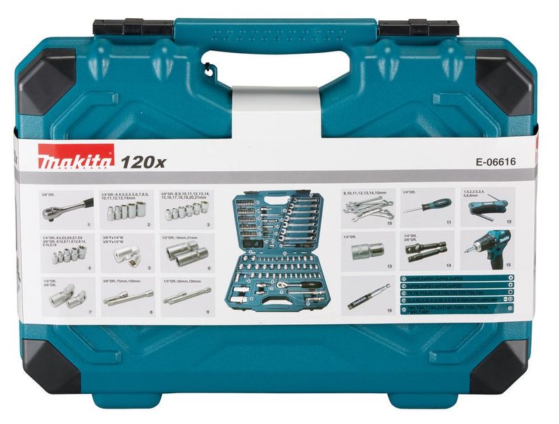 Makita E-06616 Hyls- & nyckelsats Bits 120-delar