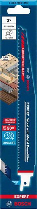 Bosch Expert ‘Wood with Metal Demolition’ S 1167 XHM tigersågblad 225mm 3st CARBIDE