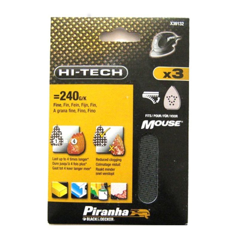 Black+Decker X39132 Slipnät Mouse Kardborre P240 3-pack