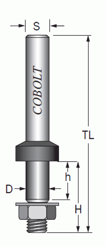 Cobolt Spindel för skivnotstål S=8mm