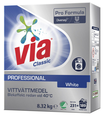 Via Professional Sensitive – Parfymfritt tvättmedel 8,32kg