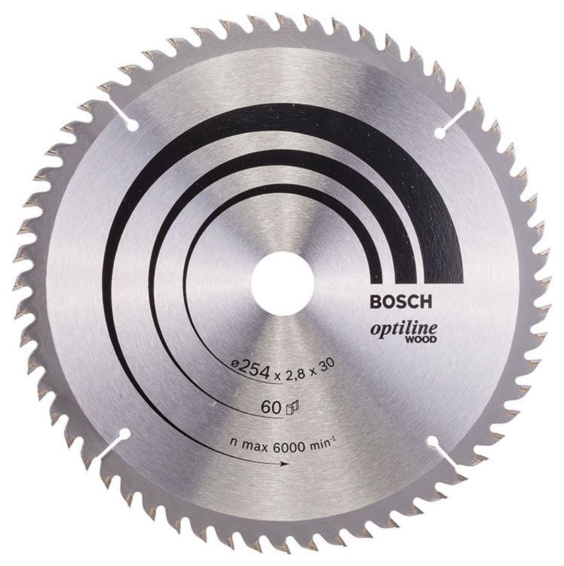 Bosch Sågklinga 254x2,8x30mm 60T TRÄ Optiline