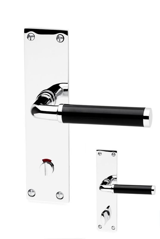 Habo Dörrhandtag 383 Långskylt WC Krom/Svart SB