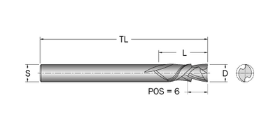 Cobolt Spiralfräs D=12 L=28 TL=76 S=12