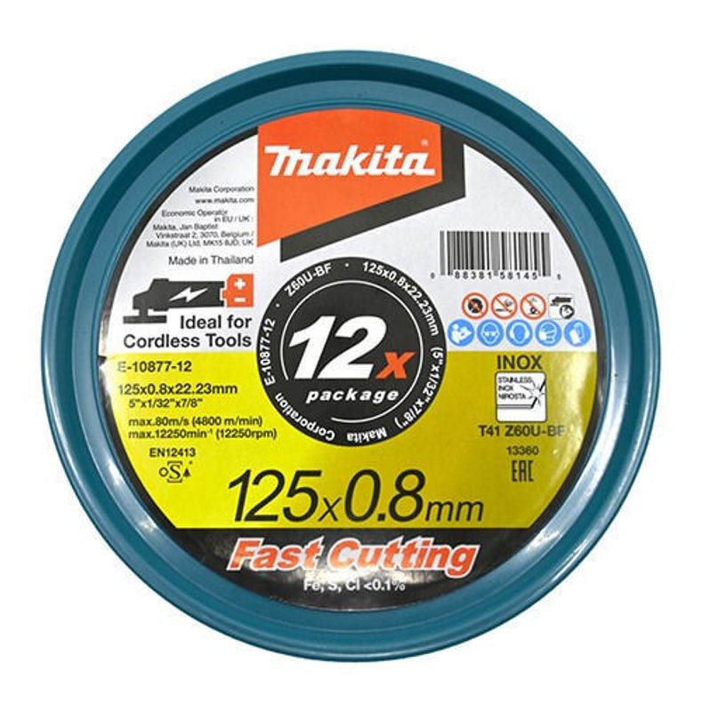 Makita E-10877-12 Kapskiva 125mm 0,8mm inox