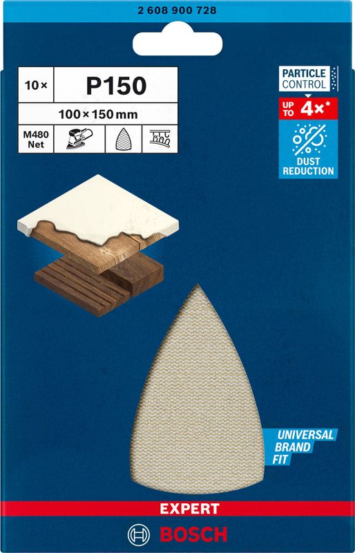Bosch Expert M480 slipnät förmultislipar 100 x 150mm för trä, färg och gips