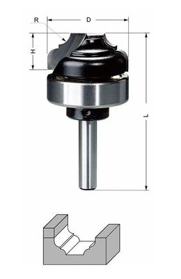 Delver Dekorfräs 35x16xR5x67,5 S=8