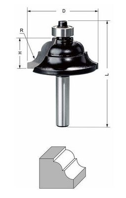 Delver Kantprofilfräs R4.8 35x15.9x57 S=8